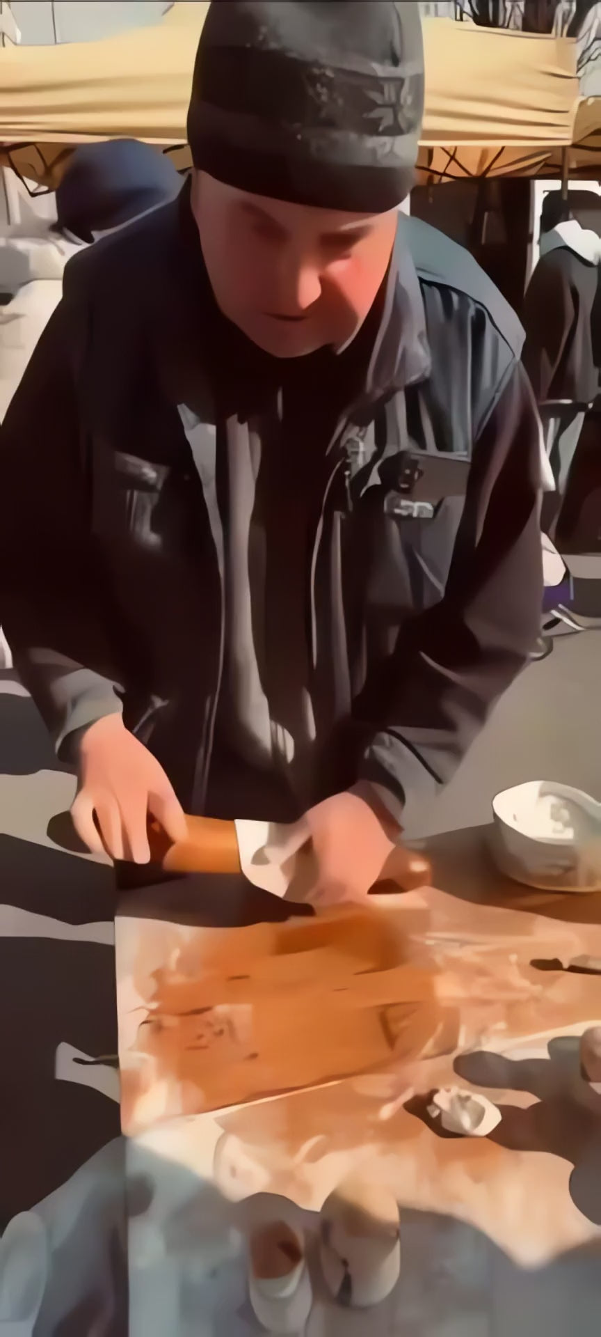 Making dumplings with STAMPLING maple stamps