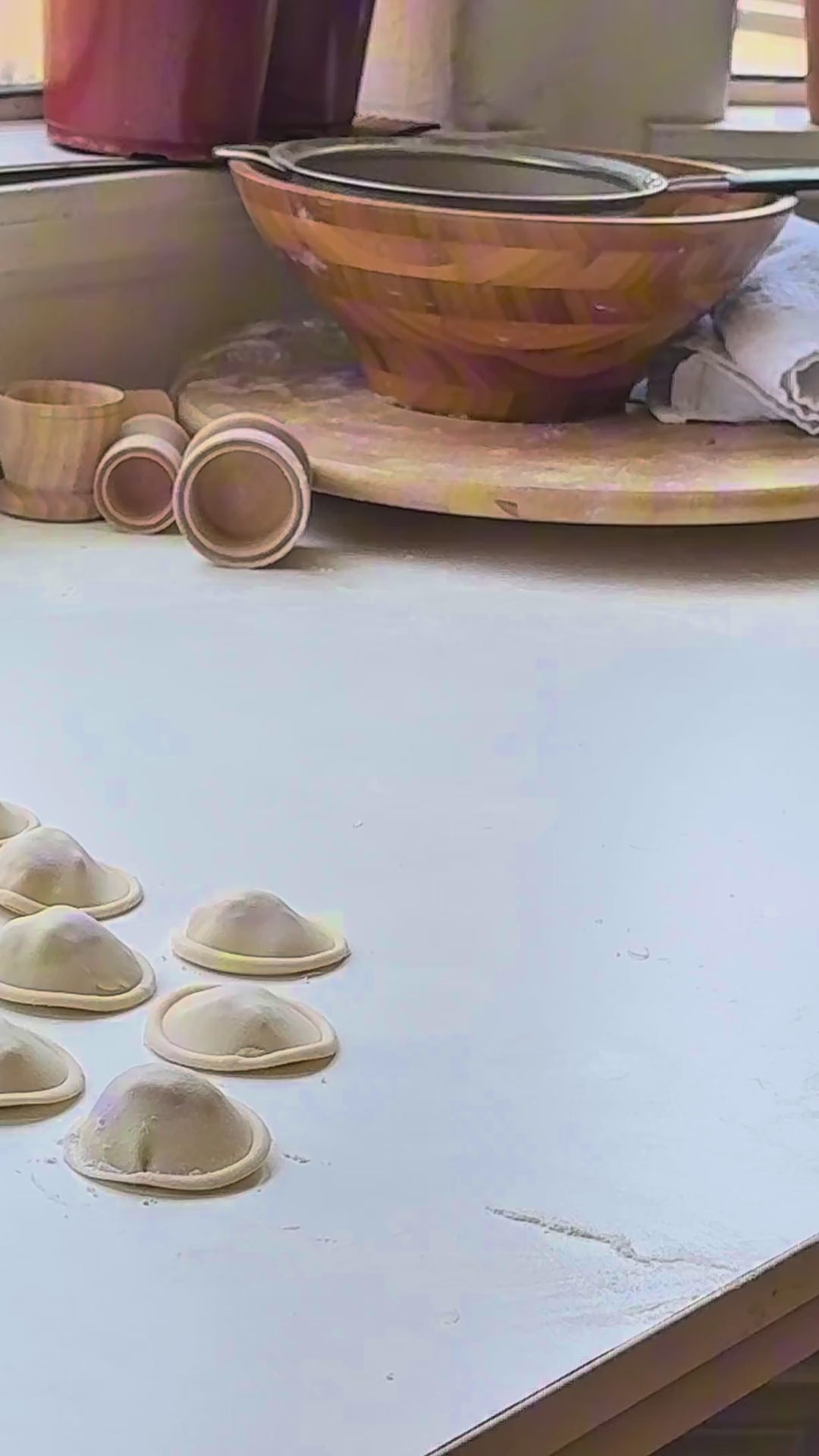 STAMPLING maple wood dumpling stamp — press, twist, seal demo